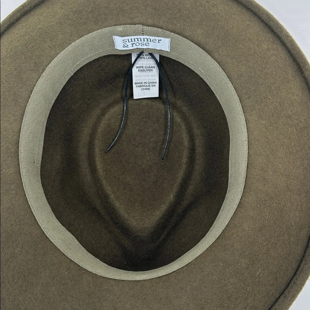 summer & rose Women's 100% Wool Fedora‎ One Size Olive Green
